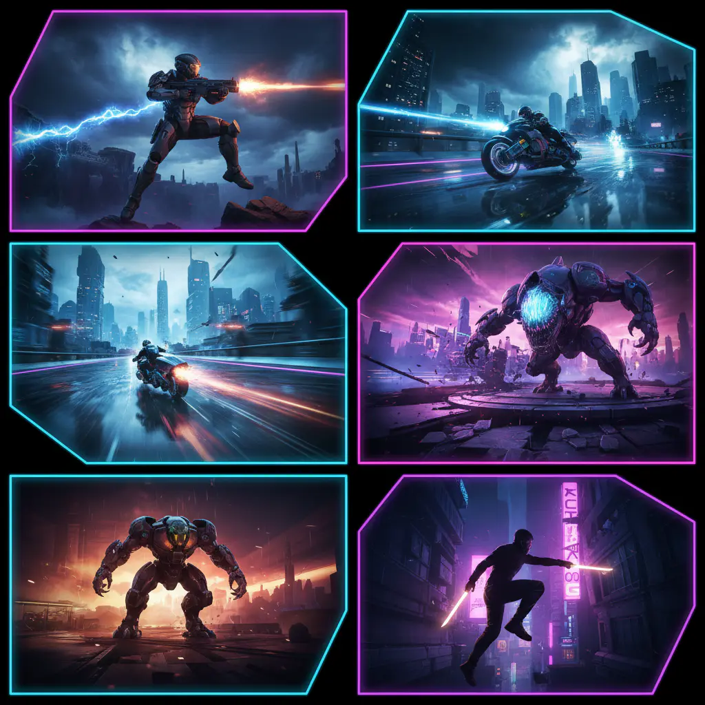 Abstract glowing digital particles