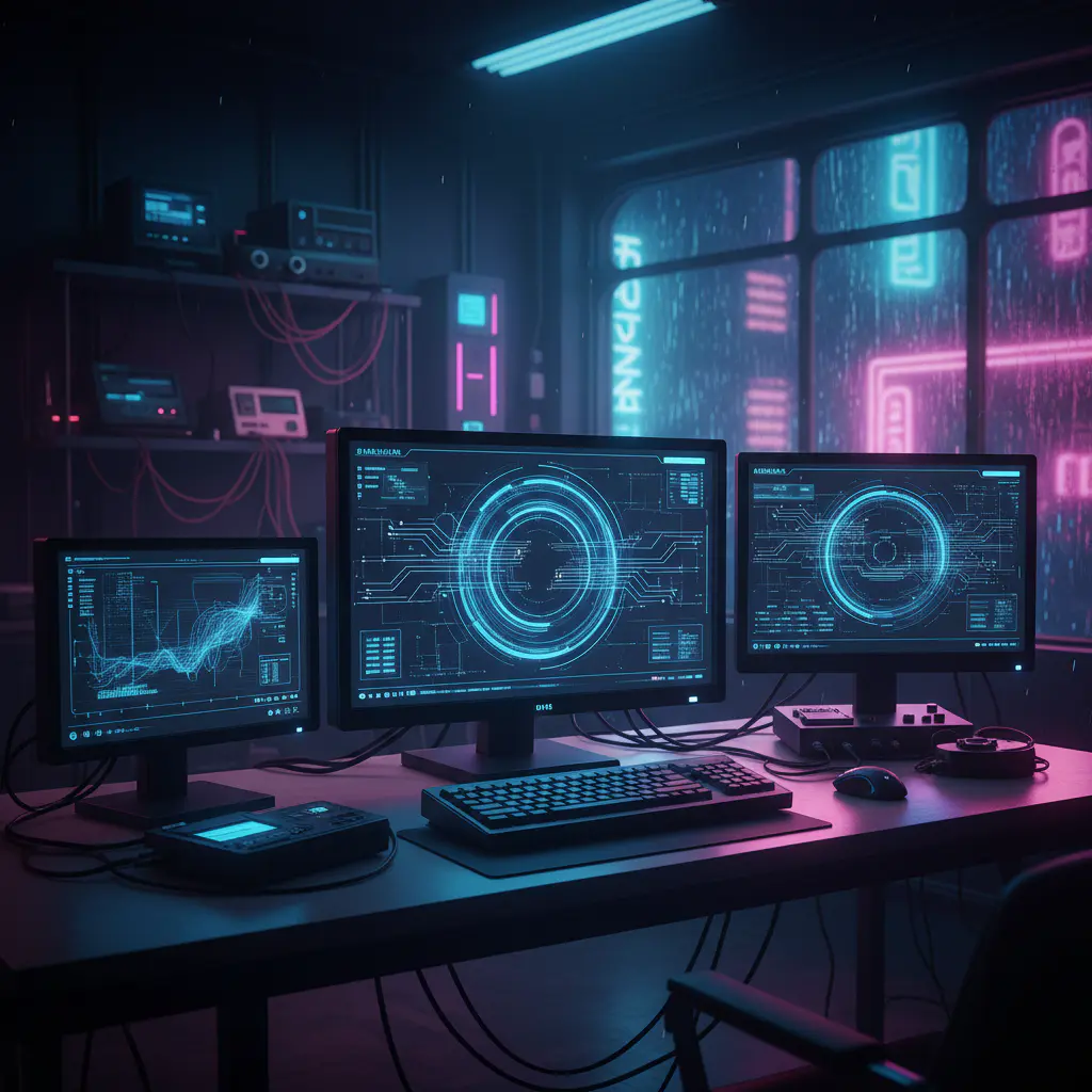 Cyberpunk terminal interface