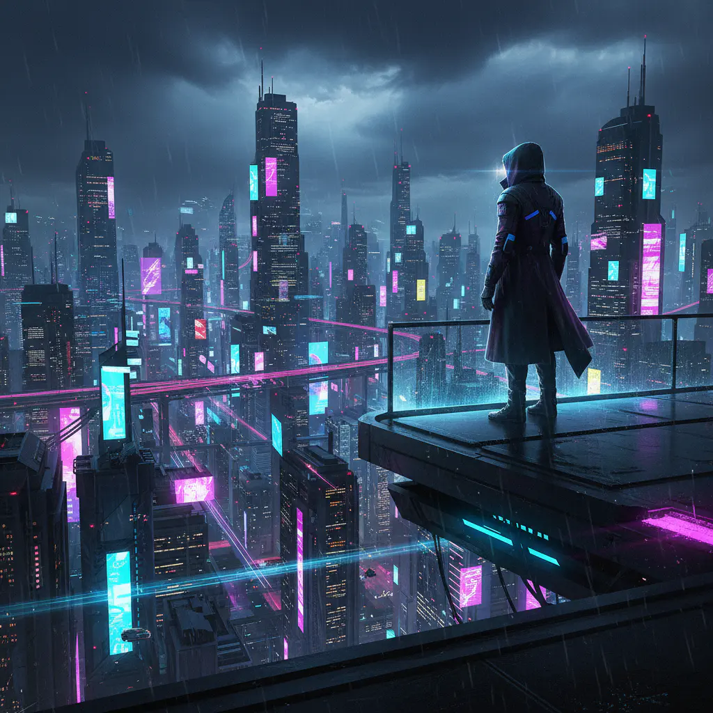 Concept art of a futuristic character