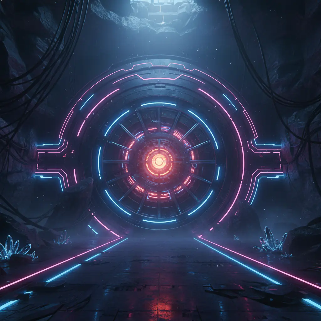 Mysterious glowing vault door